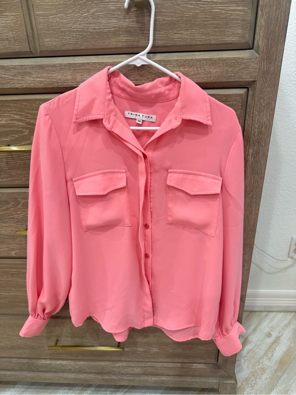 Trina Turk Pink Button-Front Blouse